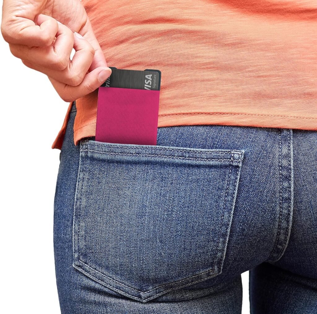Modern Carry Elastic Minimal Card Holder, Minimalist Wallet for Men  Women, Stretch Credit Card  Business Card Holder, Stretchy Slim Credit Card Wallet - Ultra Thin w/ 1 Card Slot (Black)