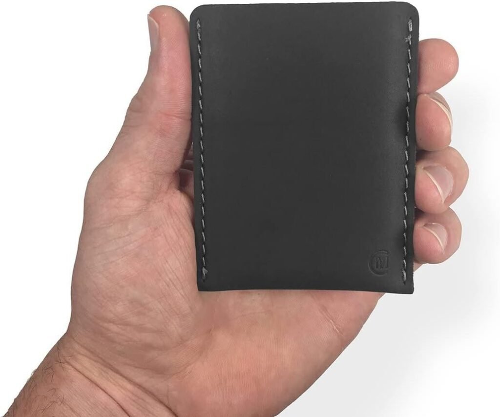 Modern Carry Leather Minimal Card Holder, Minimalist Wallet for Men  Women, Thin Credit Card Holder, Small Business Card Holder, Card Holder Wallet, Front Pocket Card Wallet - Full Protection (Black)