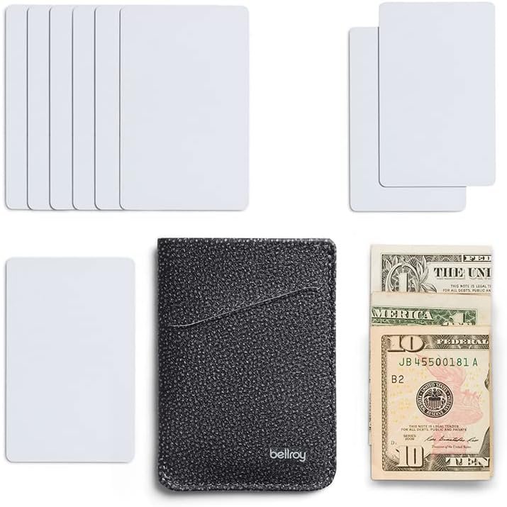 Bellroy Card Sleeve (Premium Leather Card Holder or Minimalist Wallet, Holds 2-8 Cards or Business Cards, Folded Note Storage) - Stellar Black