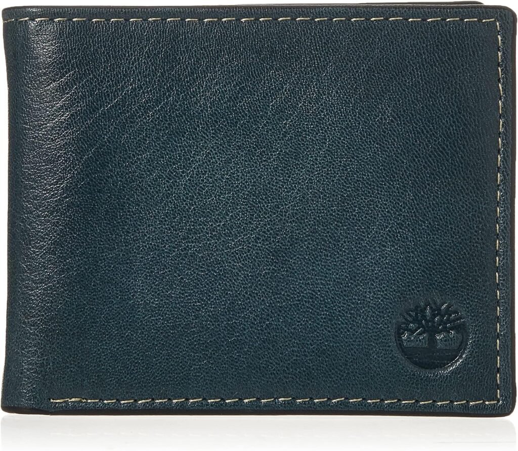 Timberland Mens Leather Wallet with Attached Flip Pocket, Black (Blix), One Size