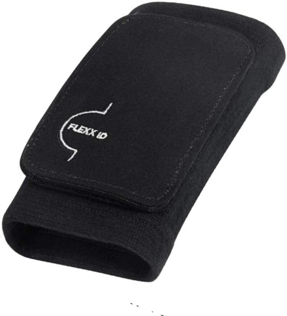 TREKK Wearable Wallet with ID Badge Holder for Quick Hands-Free Access - 3 Card Slots, Zipper Pocket - Secure, Stylish, and Compact - Ideal for Sports and Travel - Lycra (Black)